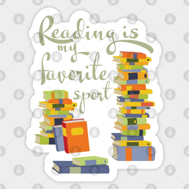 Reading is my favorite sport Sticker by candhdesigns